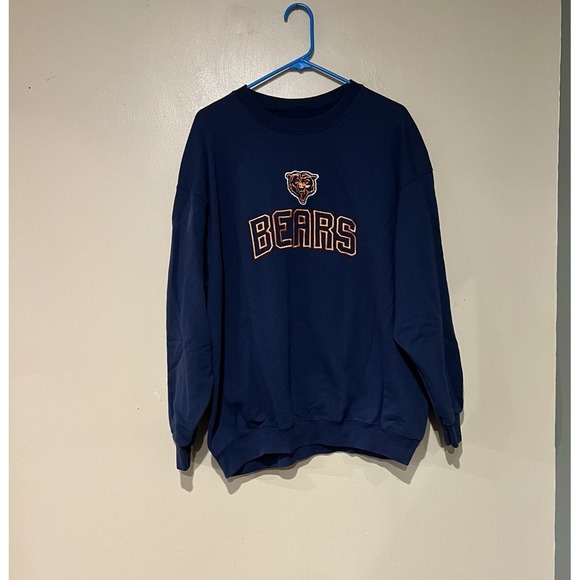 Chicago Bears Mens 2xl Navy Orange Pullover Crewneck NFL Football - Picture 1 of 5